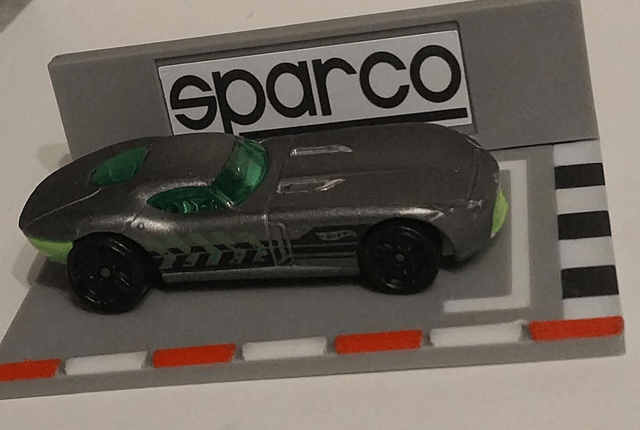 Race track display for 1:64 scale/hotwheels style car